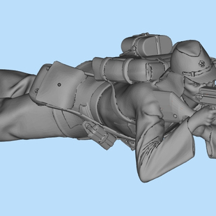 轻机枪兵人模型 3d模型 Type 树脂