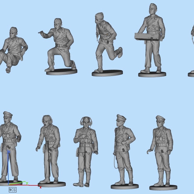 1/35 48 72 64 144 87 二战虎式虎王豹G德国坦克兵14人组 树脂