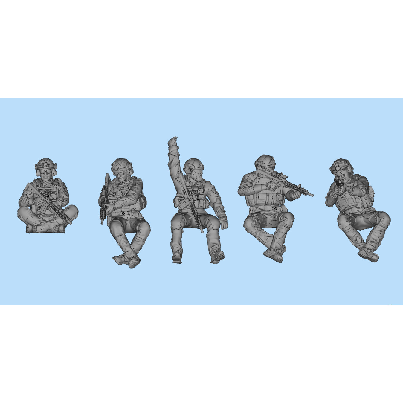 1/72 18 32 87 35 1/30 美国空中游骑兵黑鹰小鸟机组人员3d模型