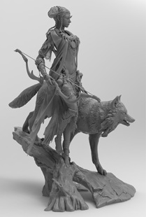 尼米托娜 德鲁伊森林与自然的守护神 3d打印树脂奇幻模型手办模型