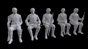 德军坐姿兵人 144 树脂模型
