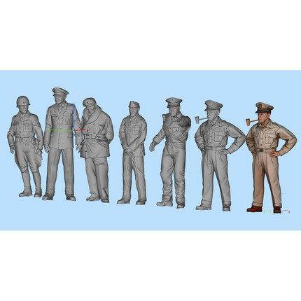 1/72 18 32 87 35 1/30 二战盟军巨头世界名人人物模型树脂3d模型