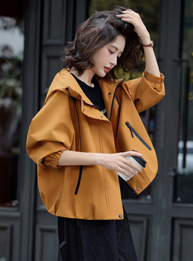 连帽冲锋衣外套女秋季2025新款宽松休闲小个子短款夹克上衣N25861