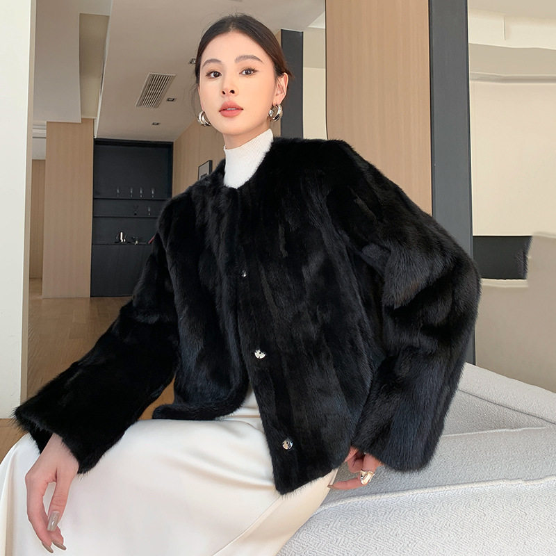 貂皮皮草女2026新款冬季外套水貂毛真皮大衣小香风气质名媛年轻款