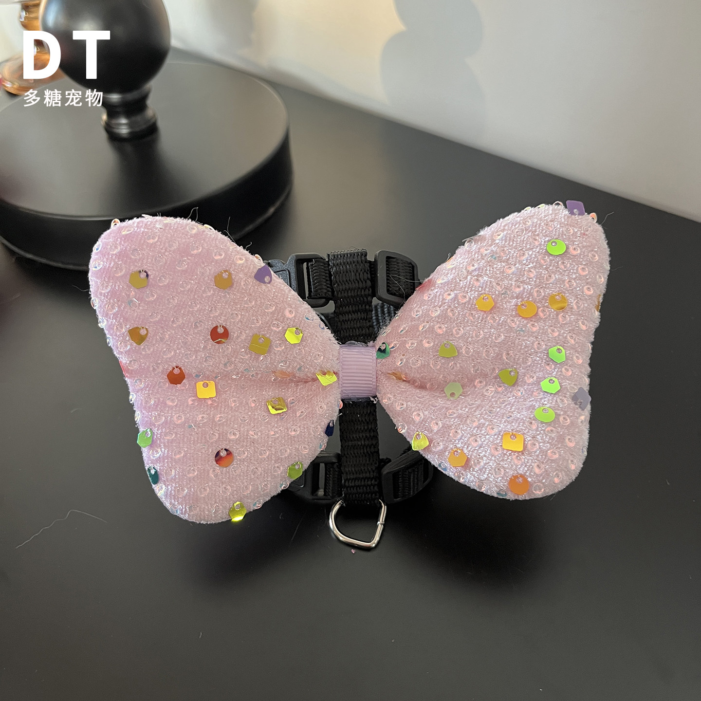 粉色亮片蝴蝶结猫咪牵引绳宠物外出专用防丢遛猫绳可爱小型犬狗绳,宠物/宠物食品及用品,猫牵引绳,淘宝优惠券,粉丝福利购,淘宝优惠卷