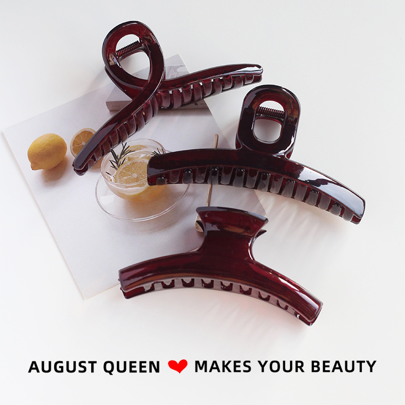 车厘子色简约头发抓夹大号发量多鲨鱼夹发夹女后脑勺2025新款发饰