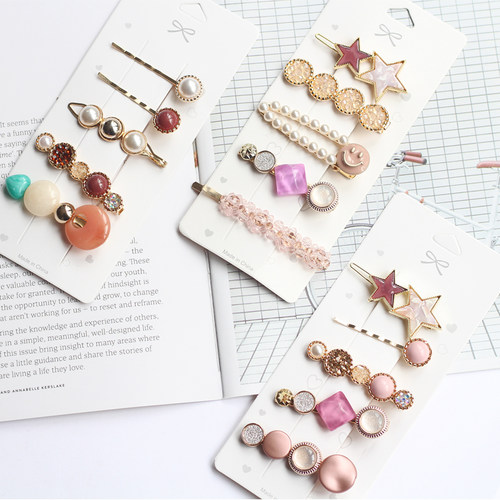 ins少女刘海网红头饰品珍珠发夹