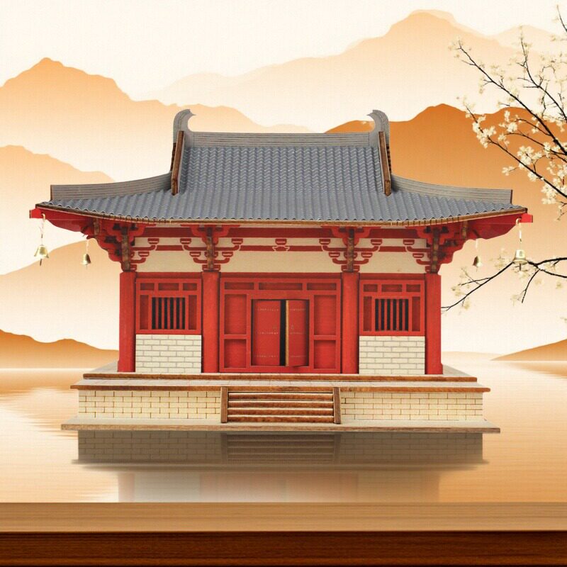 南禅寺大殿模型激光切割木质拼装模型 DIY 3D益智木制玩具拼