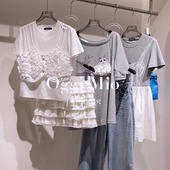 2025春季 T恤上衣 百搭圆领拼接假两件短袖 新款 时尚