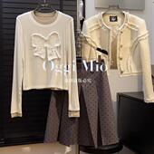 小香风高级感超好看独特别致洋气白色女时尚 名媛百搭上衣