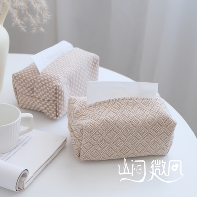 日系纸巾盒棉麻亚麻奶油色抽纸盒