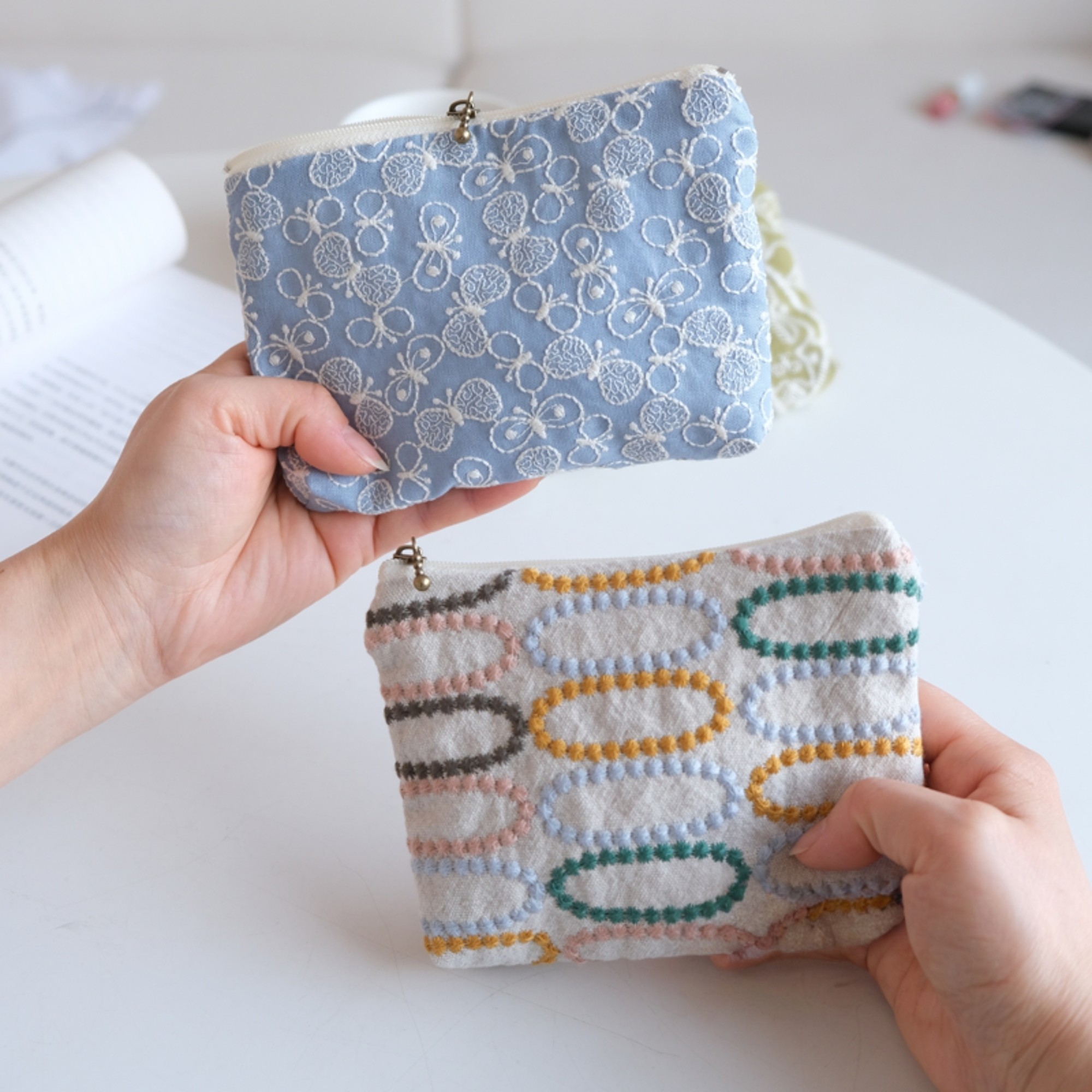 便携随身零钱包化妆包迷你口红卡包刺绣手拿包碎花卫生巾收纳袋,收纳整理,化妆包,淘宝优惠券,粉丝福利购,淘宝优惠卷