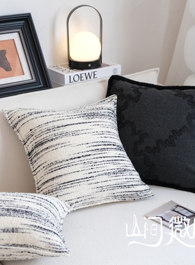 品质控入黑色中古风抱枕法式复古新中式靠包靠枕轻奢沙发靠垫腰靠