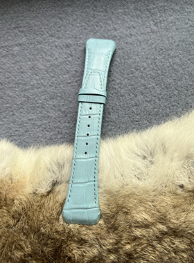 法兰克穆勒蓝色表带 V45游艇蓝色皮手表链男28FM法穆兰表带金属头