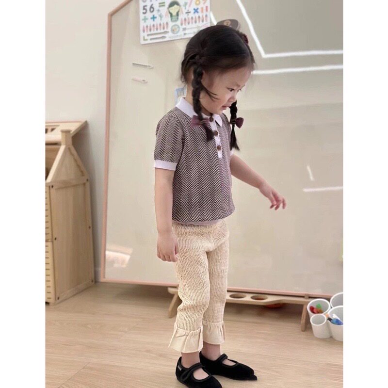 miyababy 人字纹polo衫儿童夏季百搭薄款针织衫翻领套头衫宝宝t恤