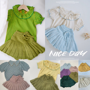 Miya mp经典针织裤裙2025春夏款女童韩版ins风薄款多色百褶半身裙