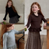 3色木耳花边打底衫 女童2025秋季 新款 Miyababy 韩版 内搭打底上衣