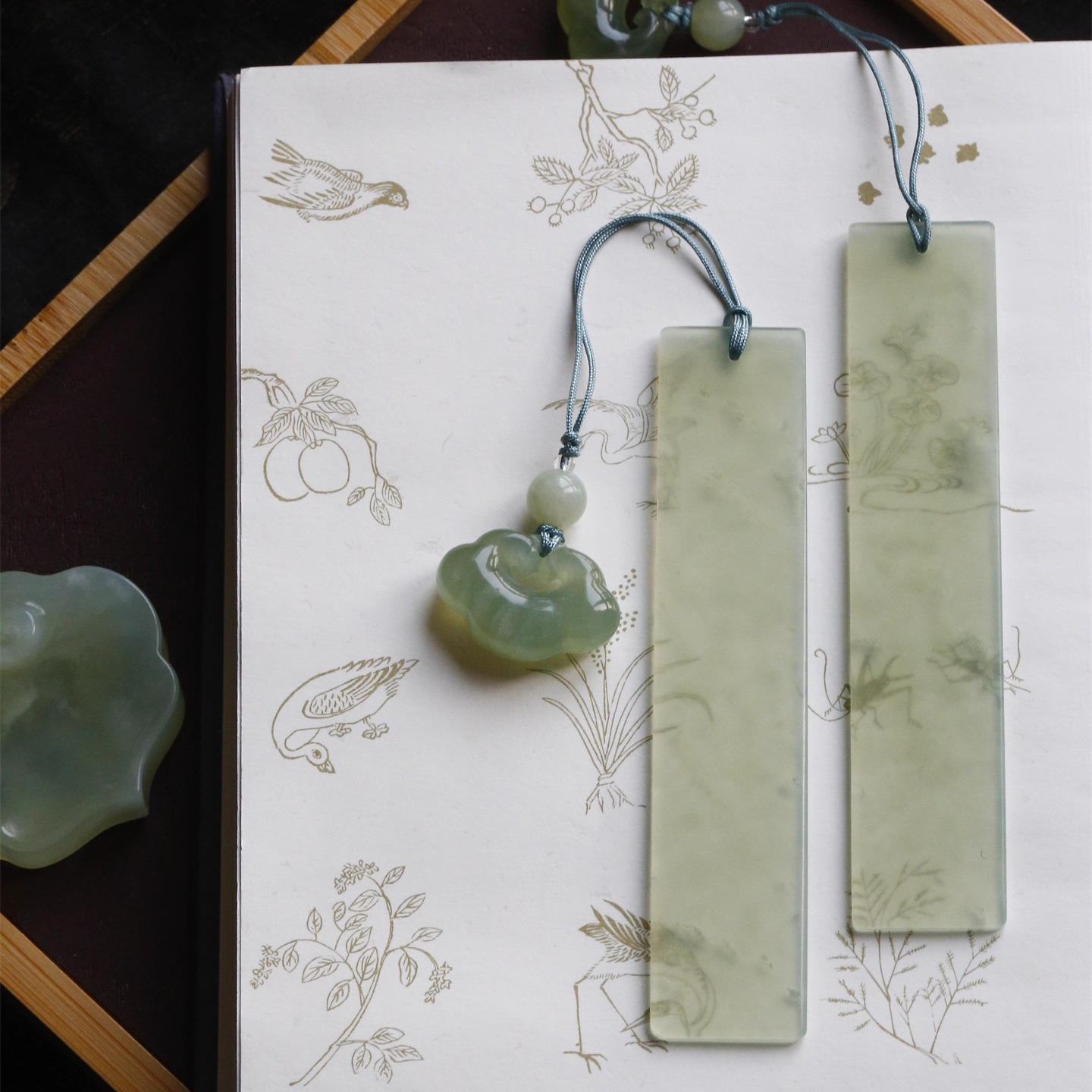 天然岫玉如意签丨藏卷揽清欢