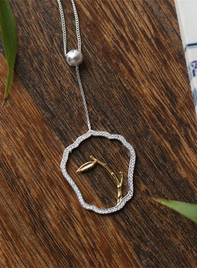 临安初雨丨江南烟雨团扇纯银项链