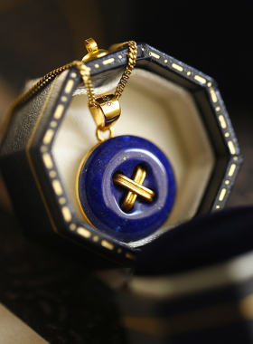 君心我心丨天然青金石平安扣纯银