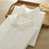 女职业白色衬衣面试正装 衬衫 工作服宽松打底上衣 纯棉长袖 春秋新款