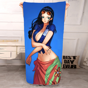 海贼王女帝蛇姬动漫性感浴巾娜美罗宾佩罗娜空调披肩毛巾周边