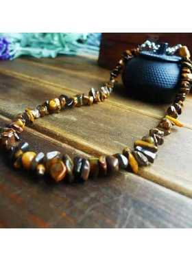 阿福珠宝 天然虎眼石碎石项链