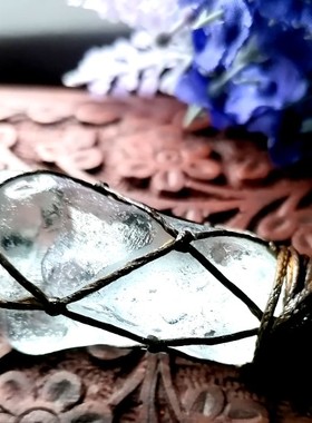 原石手工编织腊绳吊坠