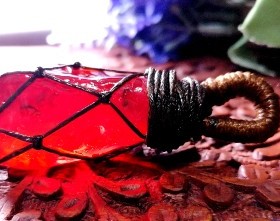 原石手工编织腊绳吊坠