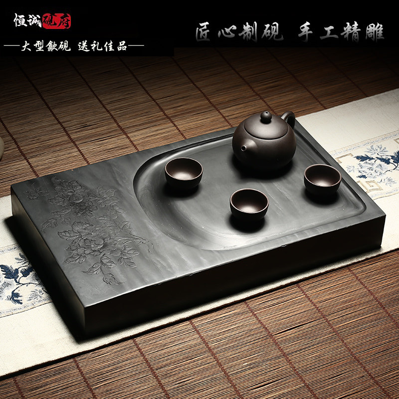 天然原石匠心手刻大型歙砚