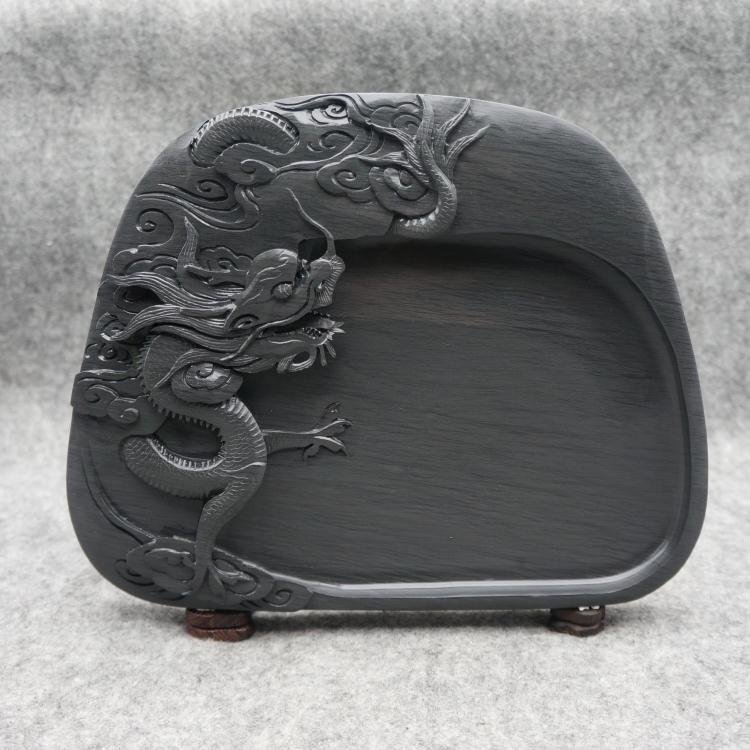 精品罗纹砚 龙腾四海/歙砚老坑精品端砚文房四宝砚台墨砚特价包邮