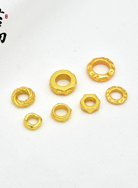 古法金铜镀沙金盘缠隔片隔环手工diy串珠红绳手链配件不易掉色