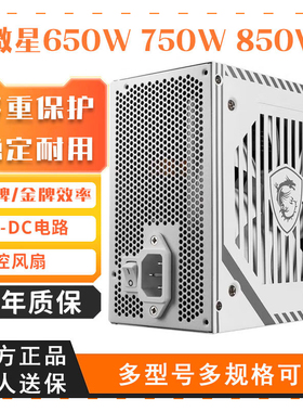 微星MAG A650BNL额定650W台式电脑A750GL迫击炮DC-DC爆破750W电源