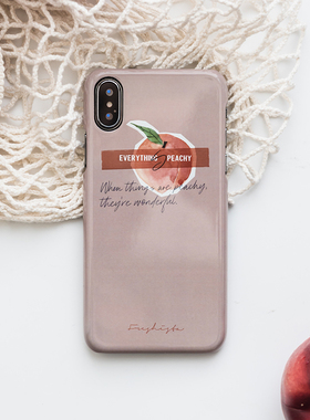 Freshista原创桃子iPhone12Pro手机壳Mini苹果8光面XR保护套Max11