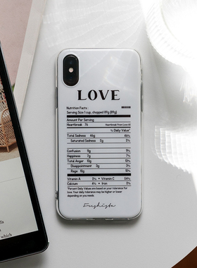 爱的配方Freshista原创iPhoneXs手机壳r苹果8Plus 7硬保护套软Max