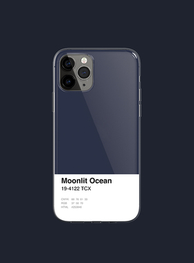 月光蓝色卡简约iPhone12Pro苹果手机壳Xs11MAX光面全包边保护套R