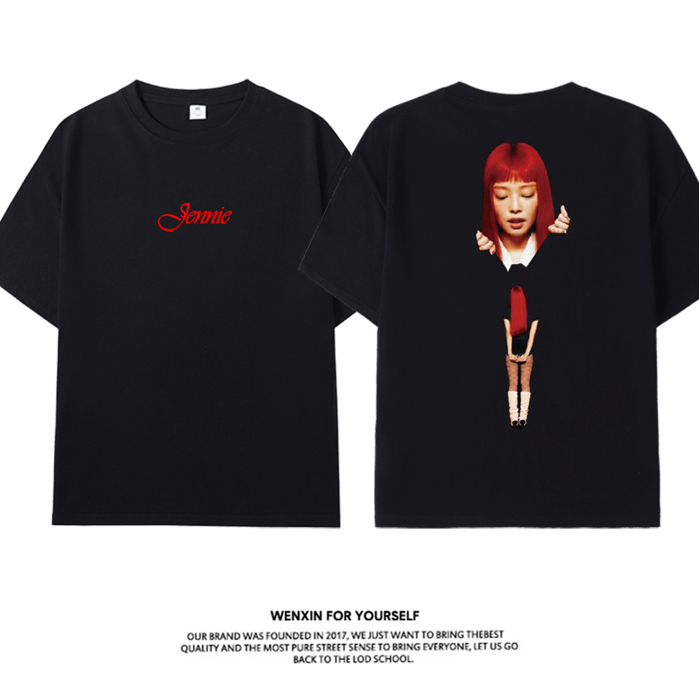 金智妮Jennie同款专辑ruby短袖T恤男女纯棉周边半袖体恤上衣服潮