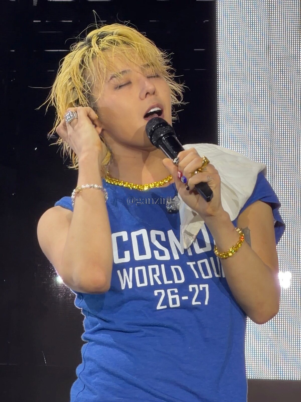BIGBANG权志龙GD演唱会20周年边同款蓝色短袖T恤纯棉应援上衣服夏
