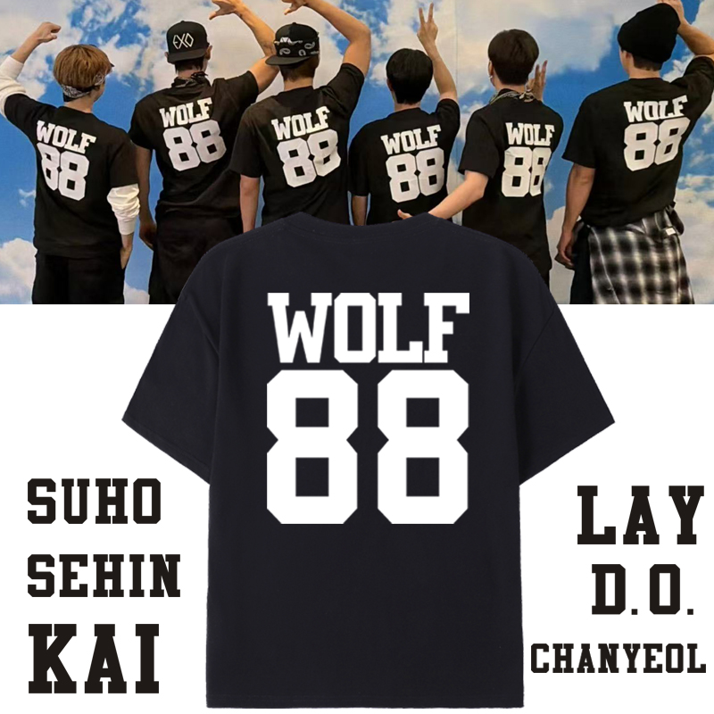 EXO同款WOLF88短袖T恤上衣服