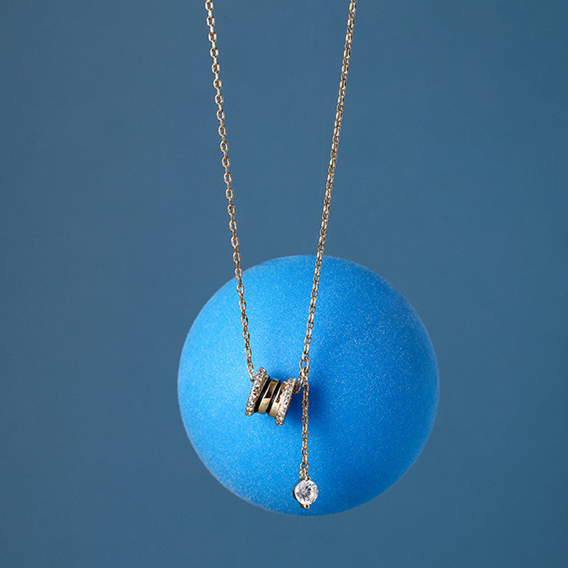 fashion gold color tassel necklace women with shiny