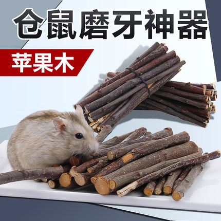 金丝熊兔子仓鼠专用磨牙棒可食用神器苹果枝花枝鼠的食物和小零食