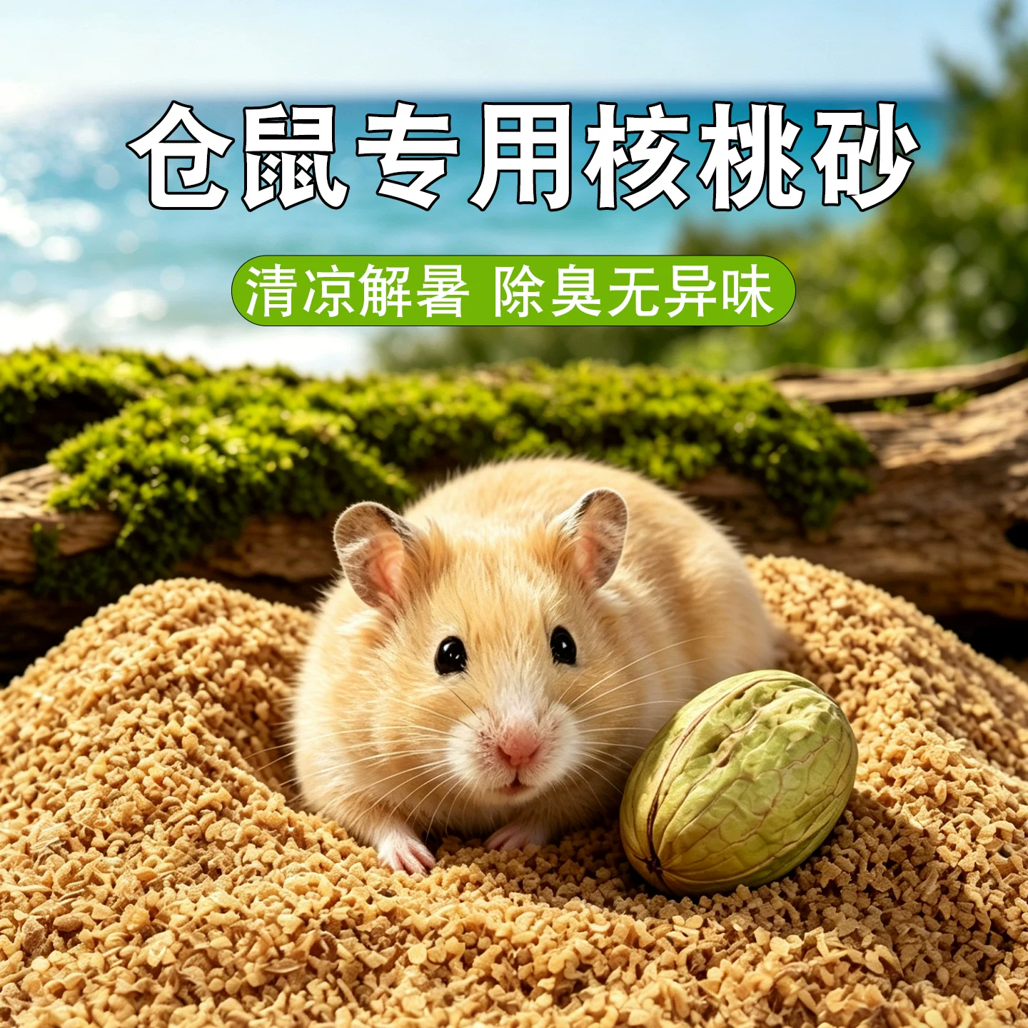 金丝熊仓鼠核桃砂沙夏天垫料夏季日生物酶除臭除异味凉快用品大全