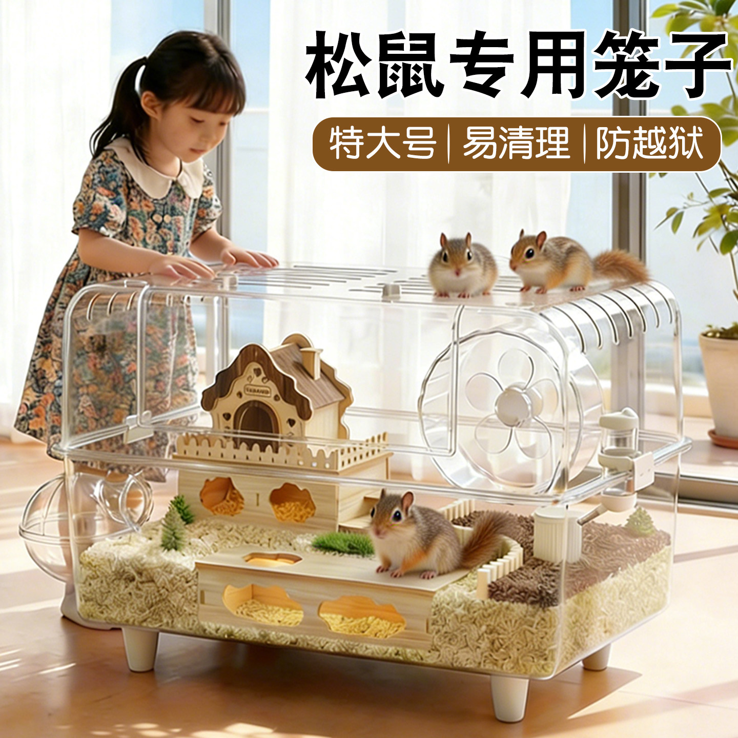 松鼠笼子专用宠物金丝熊仓鼠豪华别墅易清洁大空间二层饲养箱60cm,宠物/宠物食品及用品,笼子,淘宝优惠券,粉丝福利购,淘宝优惠卷