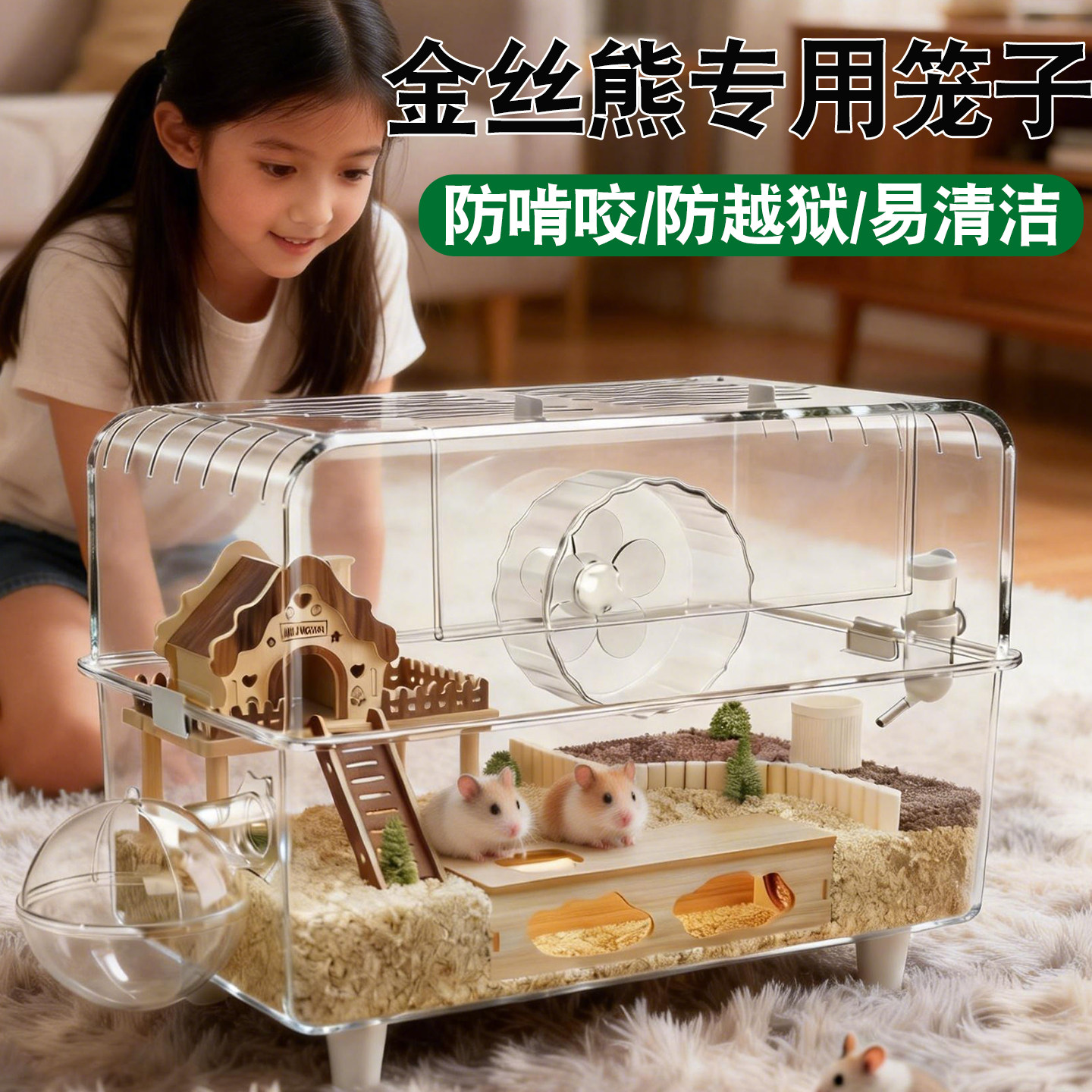 小仓鼠金丝熊专用笼子豪华大别墅特大号60cm超大便宜大空间饲养箱,宠物/宠物食品及用品,笼子,淘宝优惠券,粉丝福利购,淘宝优惠卷