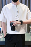 社会小伙潮牌痞帅半拉链短袖T恤男宽松半截袖B323/DT23/P58控78，男装T恤，星座301C（原B323）