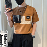 B323-DT62-P58控78短袖T恤男社会小伙店主风圆领潮流半袖衣服，男装T恤，星座301C（原B323）