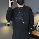 重工刺绣硬挺外套男高级感卫衣社会小伙店主风B323/WY17B/P68控98，男装卫衣，星座301C（原B323）