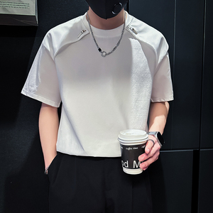 短袖男款潮牌夏季设计感小众T恤社会小伙店主风B323-DT57-P58图片