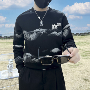 泰山印花刺绣卫衣男潮牌社会小伙高级感痞帅外套B323/WY13A/P65图片