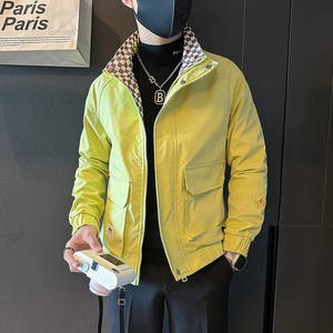 春秋款刺绣外套男高级感修身社会小伙网红夹克B323-JK03-P88图片